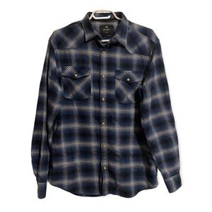 Wind River Blue Plaid Flannel Button Down Shirt